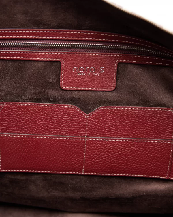 luxury leather travel bag and weekend bag nora's bags